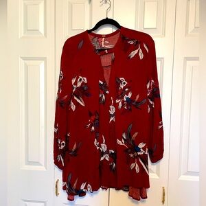 Burgundy Free People mini dress